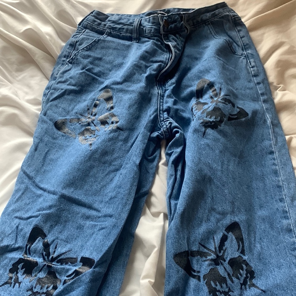BUTTERFLY GARDEN NON STRECH STRAIGHT JEANS